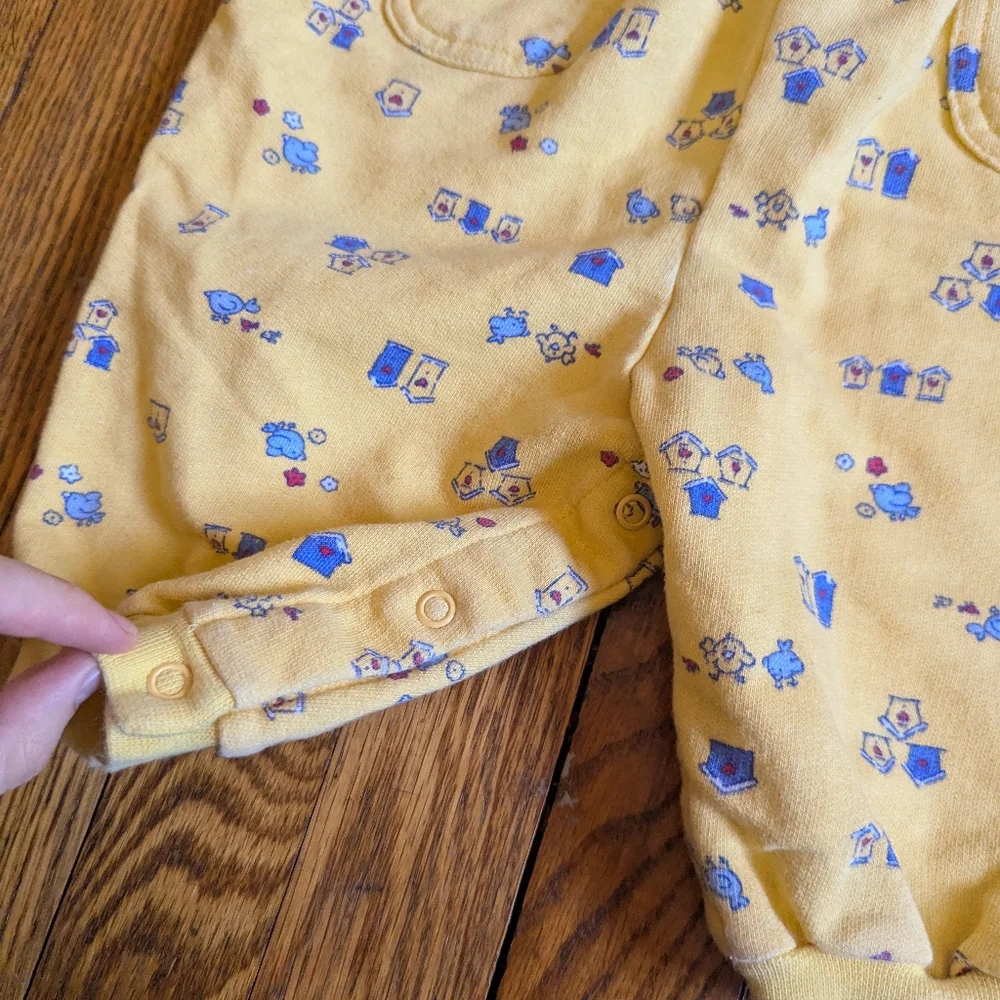 Vintage 90's Y2k Oshkosh B'gosh Baby B'gosh Birdhouse Print Jersey Romper